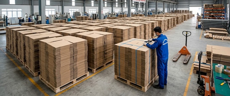 Xưởng sản xuất và phân phối hộp giấy kraft trơn giá sỉ tại TPHCM.