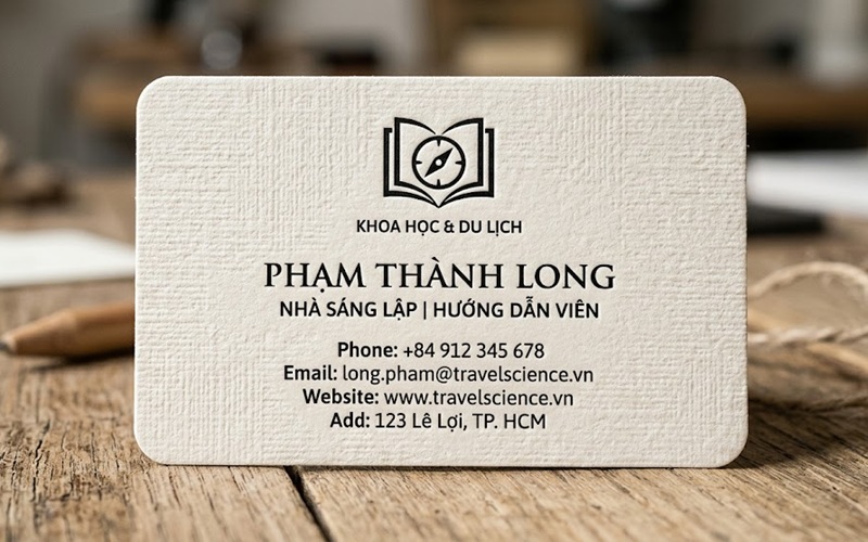Danh thiếp giấy mỹ thuật có gân sần và vân Linen tạo trải nghiệm xúc giác độc đáo.