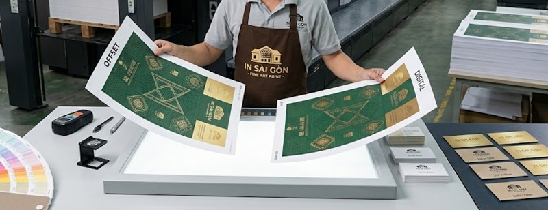 Tư vấn chọn công nghệ in Kỹ thuật số hay in Offset tối ưu chi phí tại xưởng In Sài Gòn Giá Rẻ.