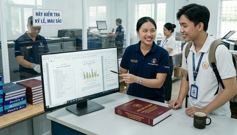 Quy trình tư vấn và đặt in luận văn chuyên nghiệp, nhanh chóng tại In Sài Gòn Giá Rẻ.