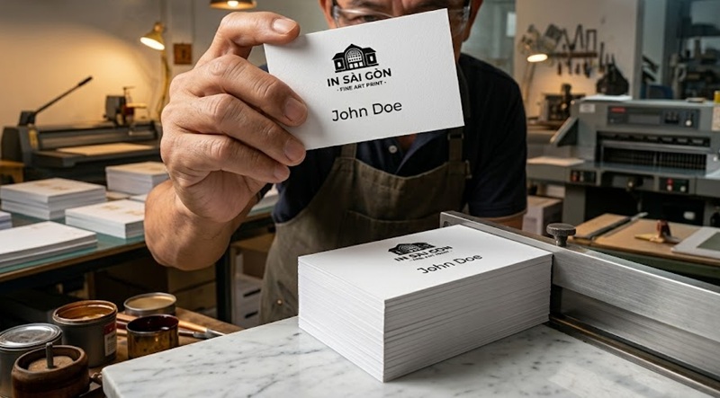 Xưởng In Sài Gòn Giá Rẻ chuyên sản xuất các dòng name card phong cách tối giản với độ sắc nét cao.