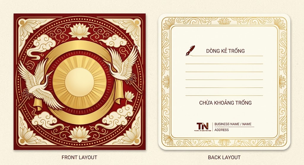 Bản vẽ layout thiết kế thiệp chúc mừng trung thu đồng bộ nhận diện thương hiệu