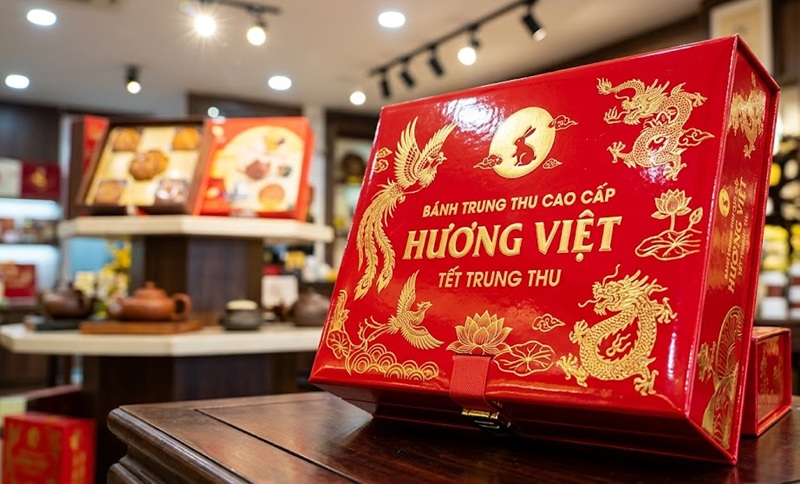 Mẫu vỏ hộp bánh trung thu cán màng bóng cho màu sắc tươi sáng rực rỡ