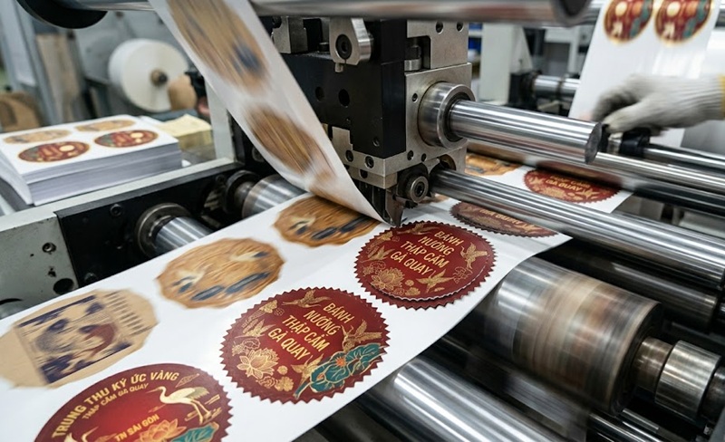 Máy bế tem nhãn decal dán bao bì tự động độ chính xác cao tại xưởng TPHCM