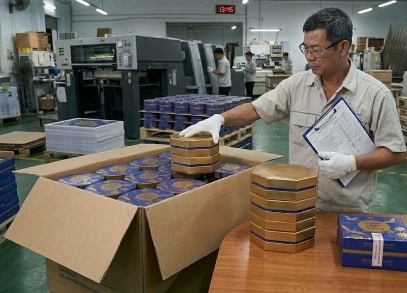 Quy định điều khoản nghiệm thu chất lượng hộp bánh trung thu dựa trên mẫu niêm phong