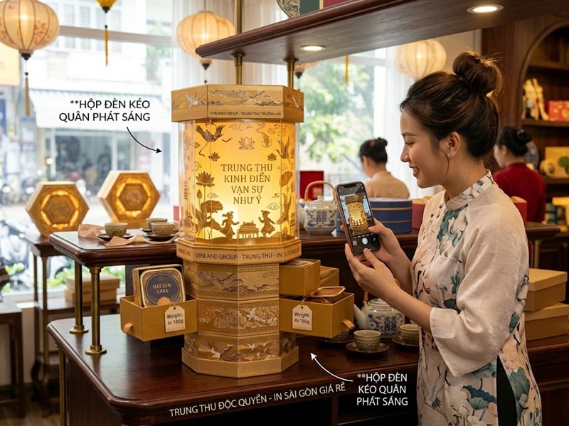 Bao bì hộp bánh trung thu thiết kế độc quyền kích hoạt truyền thông mạng xã hội